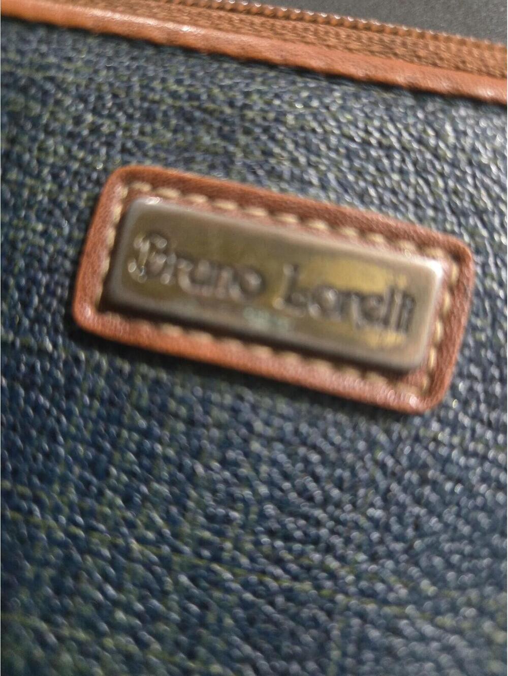Vintage Bruno Lorelli Navy and Cognac Zip-Around Wallet - Picture 3 of 4